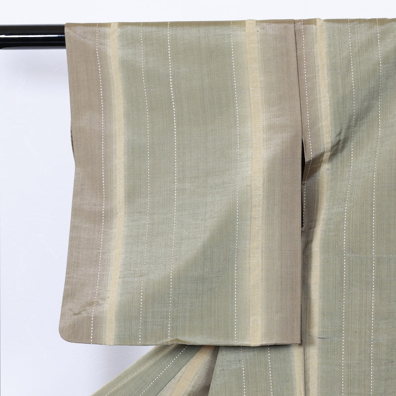 Japanese kimono<tsumugi>-size M silk 100% silk  /T35