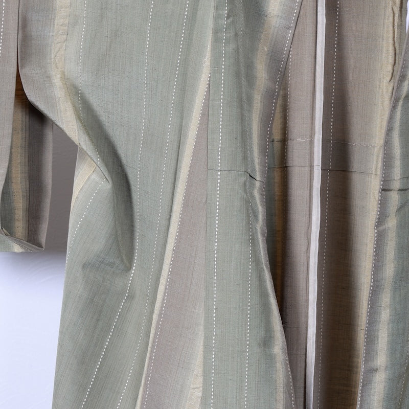 Japanese kimono<tsumugi>-size M silk 100% silk  /T35