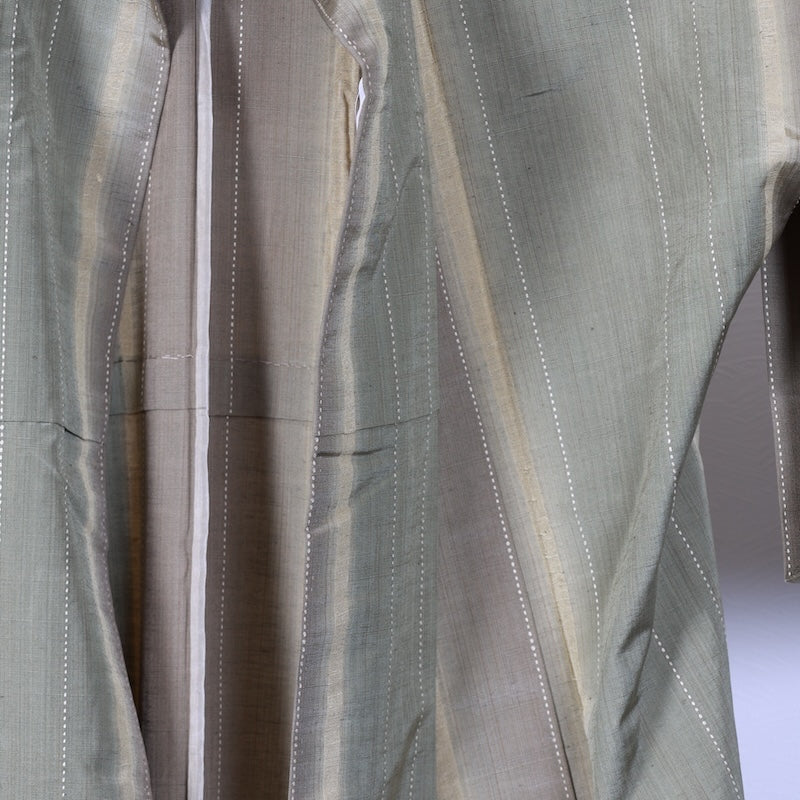 Japanese kimono<tsumugi>-size M silk 100% silk  /T35
