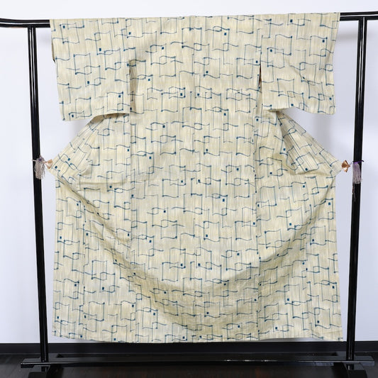 apanese kimono<tsumugi>-size M silk 100% silk / T38