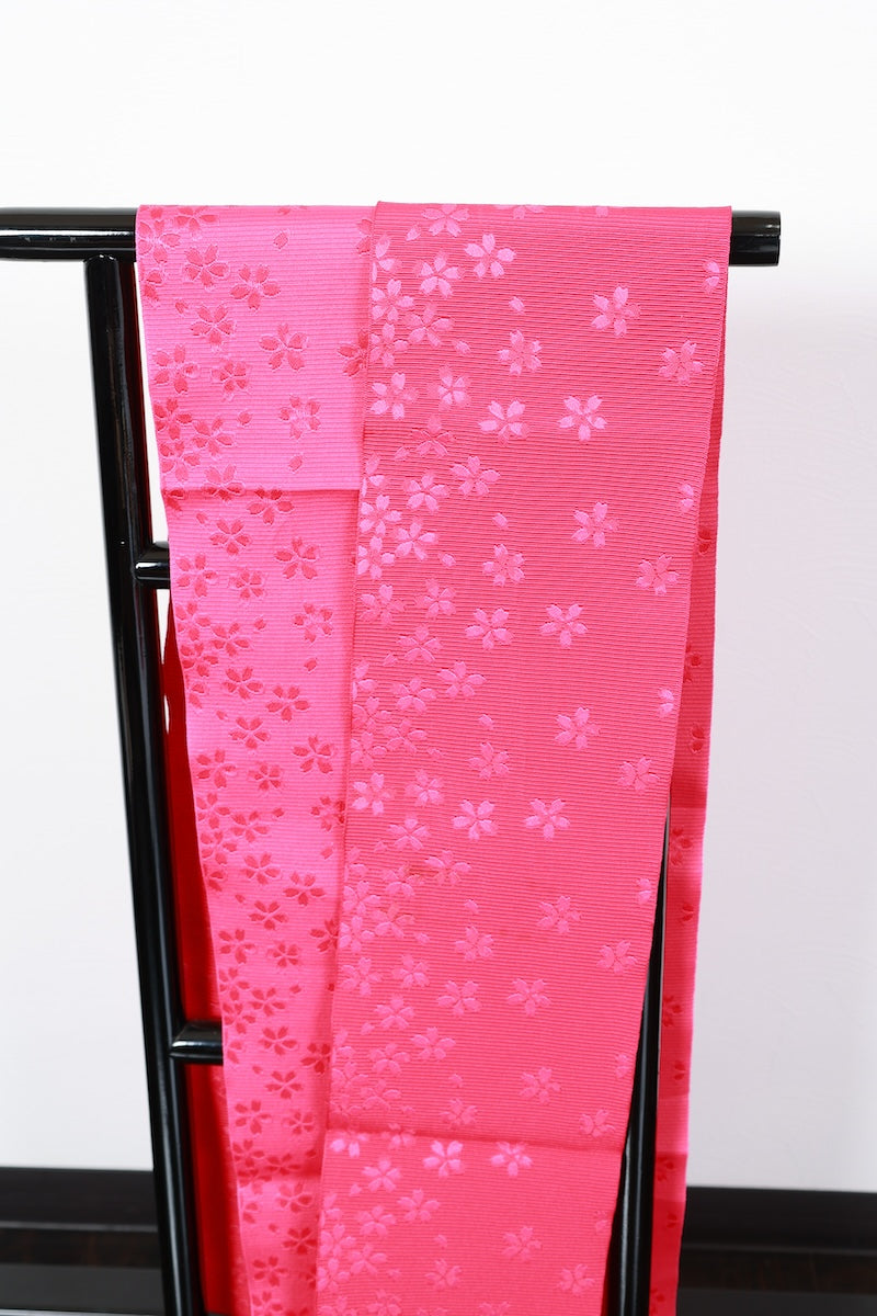 Hanahab-obi sash belt pink cherry blossoms pre-owned /R