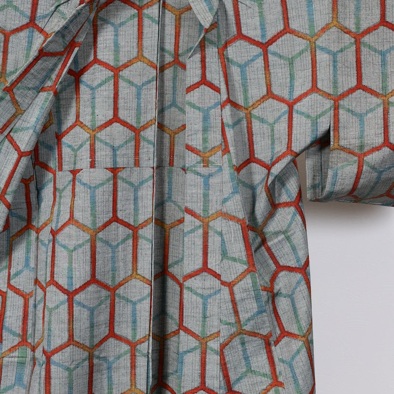 Japanese kimono<tsumugi>-size M silk 100% silk  /T40