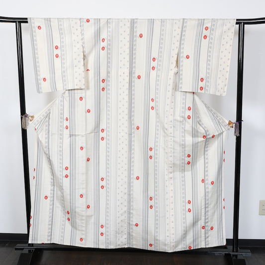 Japanese kimono<tsmugi>-size L silk 100% silk  /T42