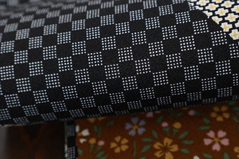 Hanhaba-obi sash belt black brown reversible pre-owned /R516