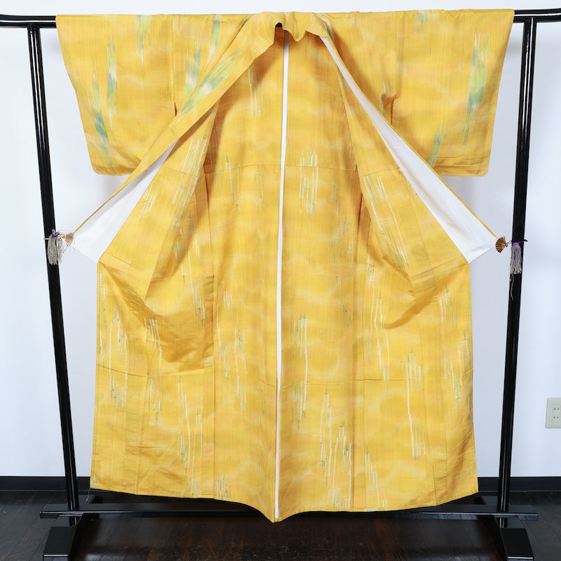 Japanese kimono<tsumugi>-size M silk 100% silk  /T25