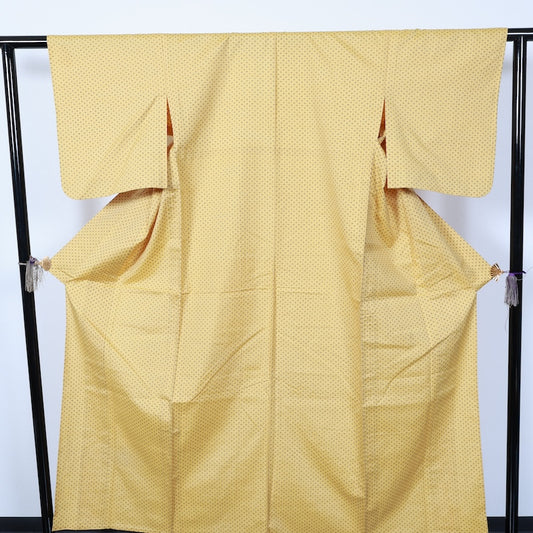 Japanese kimono used<tsumugi>-size M silk 100% silk  /T46