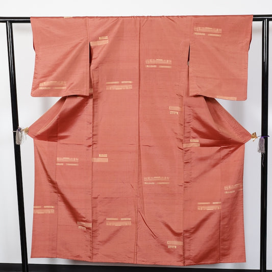 Japanese kimono<tsmugi>-size S silk 100% silk  /T36