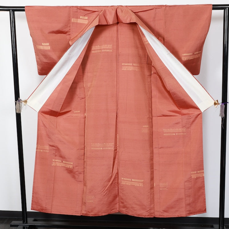 Japanese kimono<tsmugi>-size S silk 100% silk  /T36