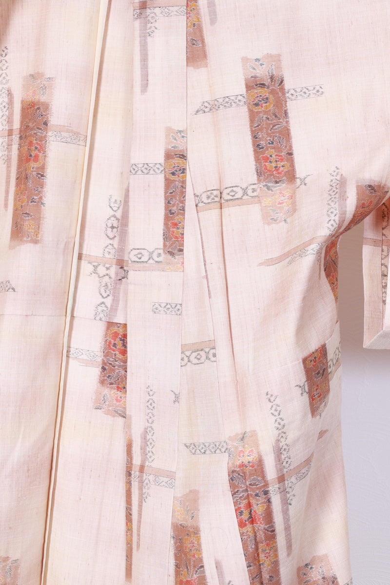 Tsumugi kimono beige pre-owned /R557