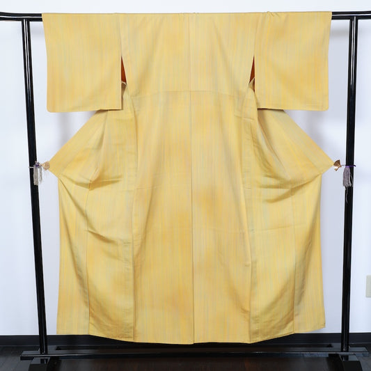 Japanese kimono used <tsumugi>-size M silk 100% silk  /T50