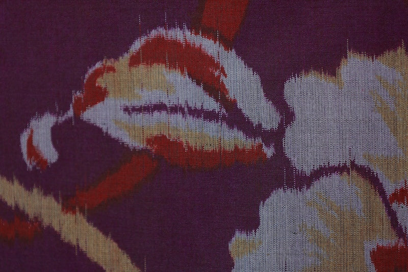 Antique Long Haori – Meisen – Purple, Mustard, Red, Gray – Floral & Kasuri Patterns – R565