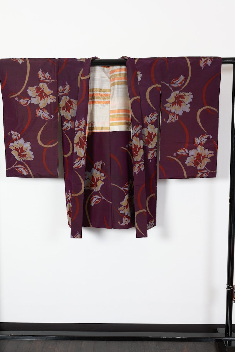 Antique ling Haori jacket purple /R565