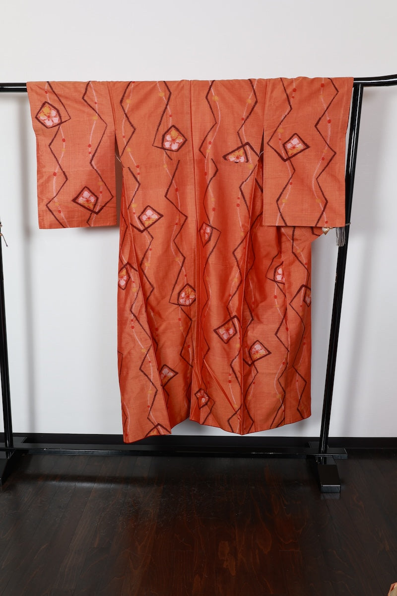 Antique Kimono tsumugi orange /R564