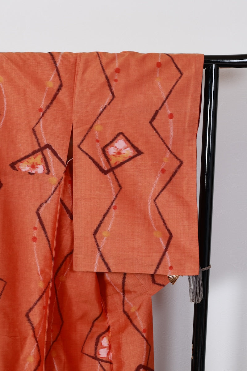 Antique Kimono tsumugi orange /R564