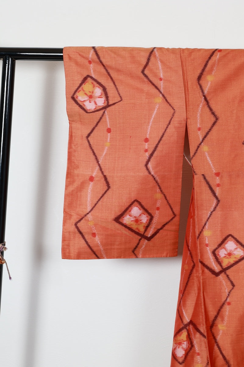 Antique Kimono tsumugi orange /R564