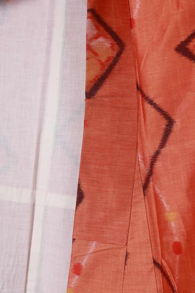 Antique Kimono tsumugi orange /R564