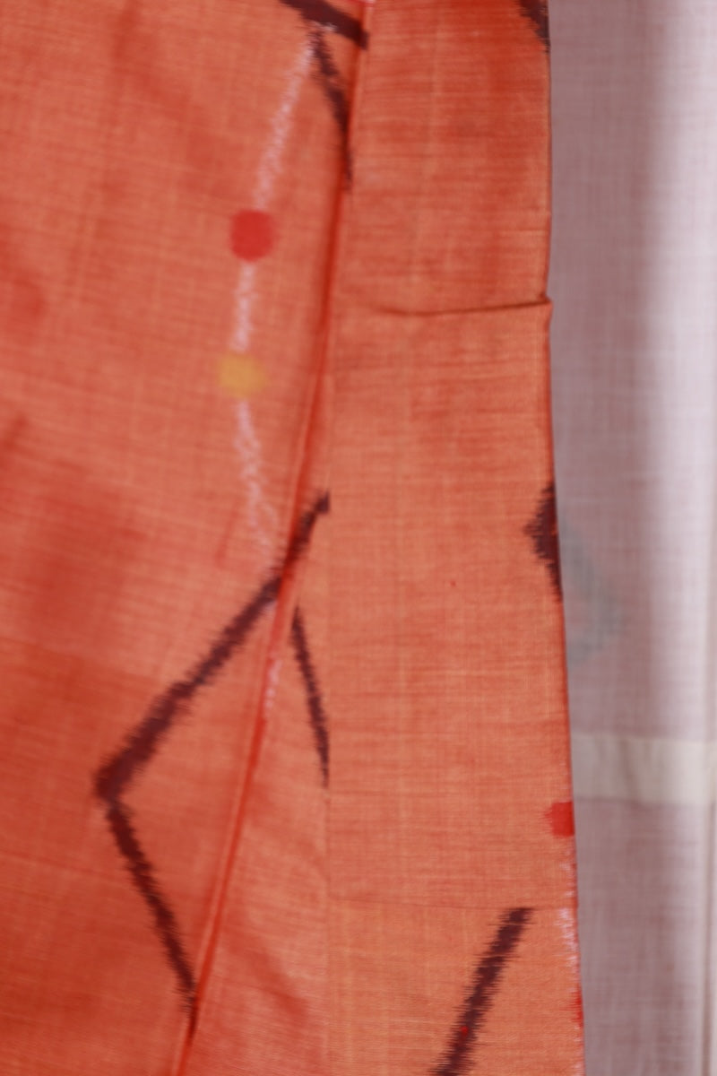Antique Kimono tsumugi orange /R564