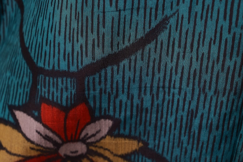 Antique kimono tsumugi green /R536