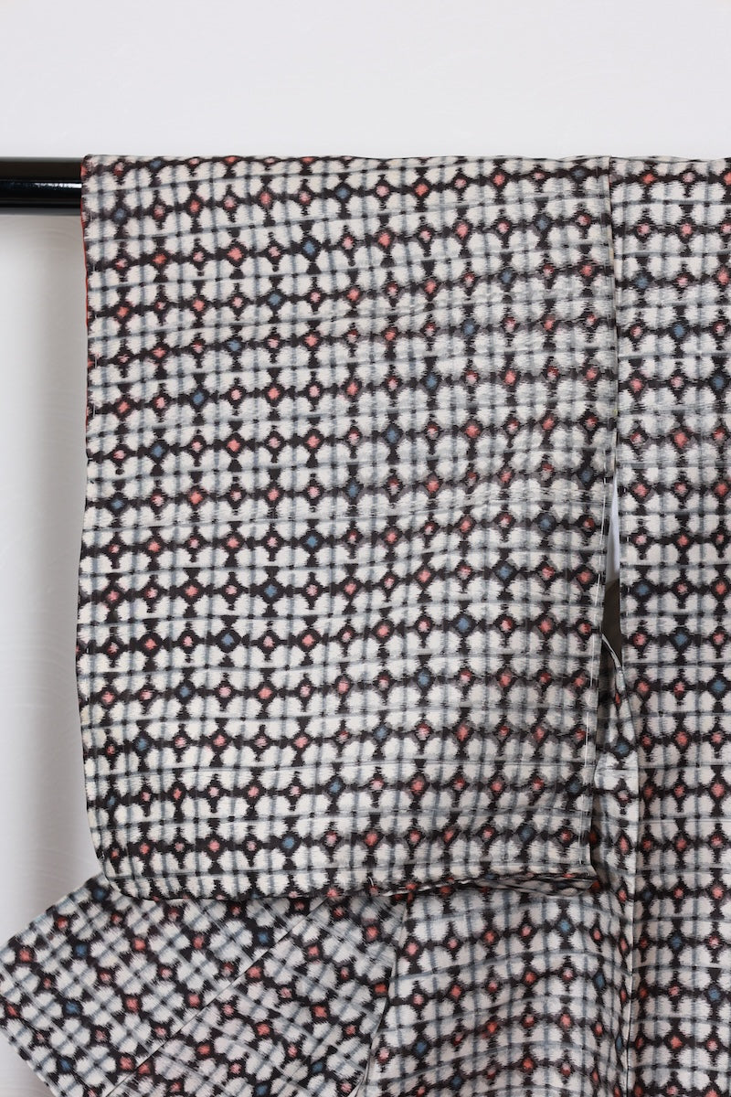 Tsumugi kimono black white New, unused item /R559
