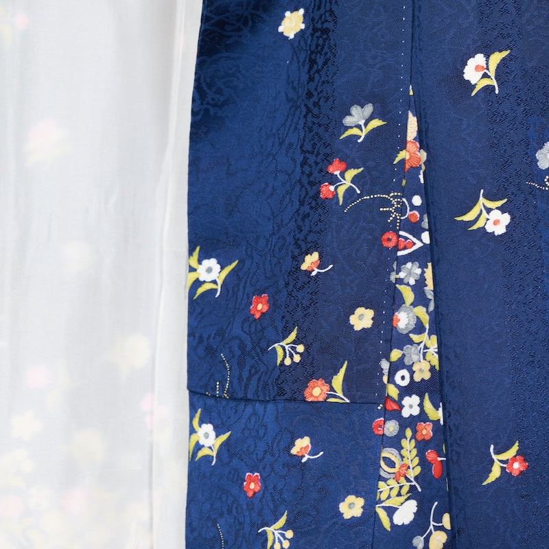 Japanese kimono used <komon>-size M silk 100% silk  /T70