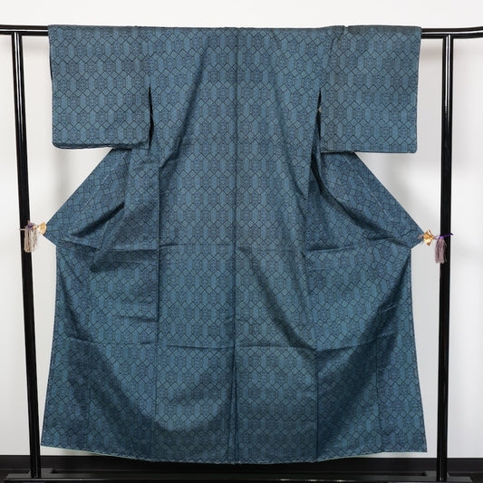 Japanese kimono used <komon>-size M silk 100% silk  /T67