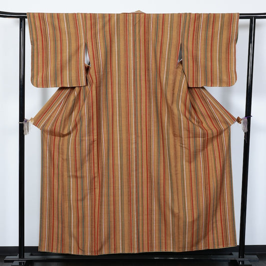 Japanese kimono New <tsumugi>-size M silk 100% silk  /T66