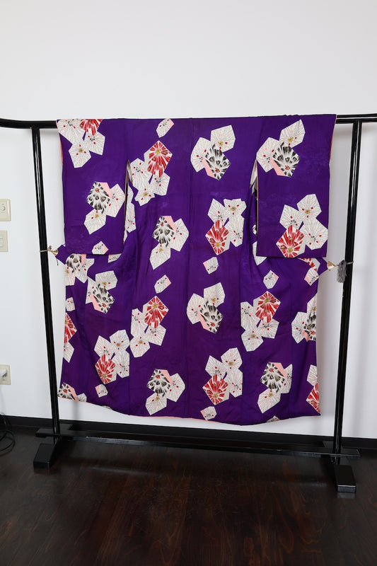 Antique Komon kimono bule-purple /R566