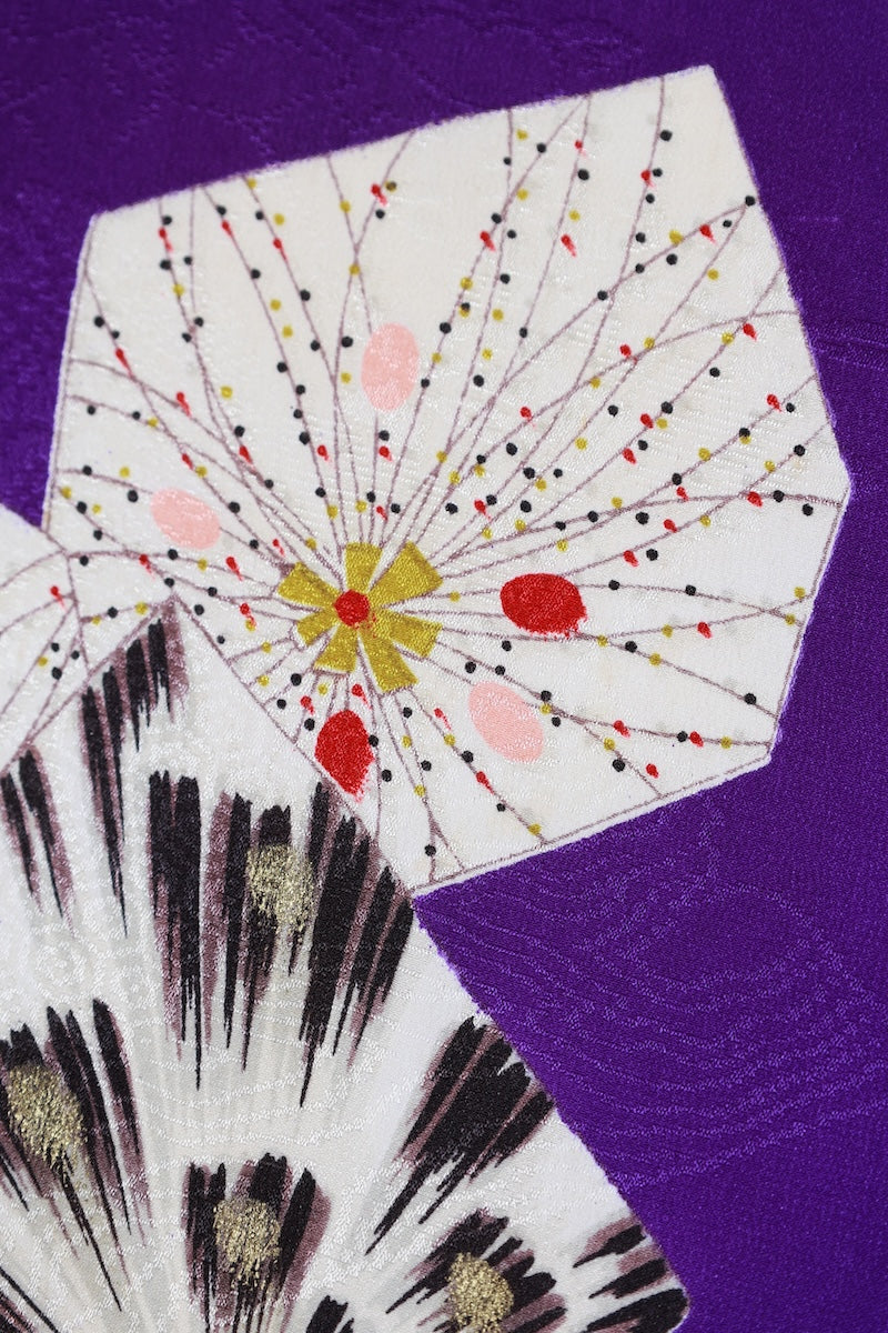 Antique Komon kimono bule-purple /R566