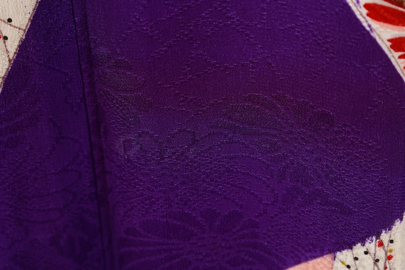 Antique Komon kimono bule-purple /R566