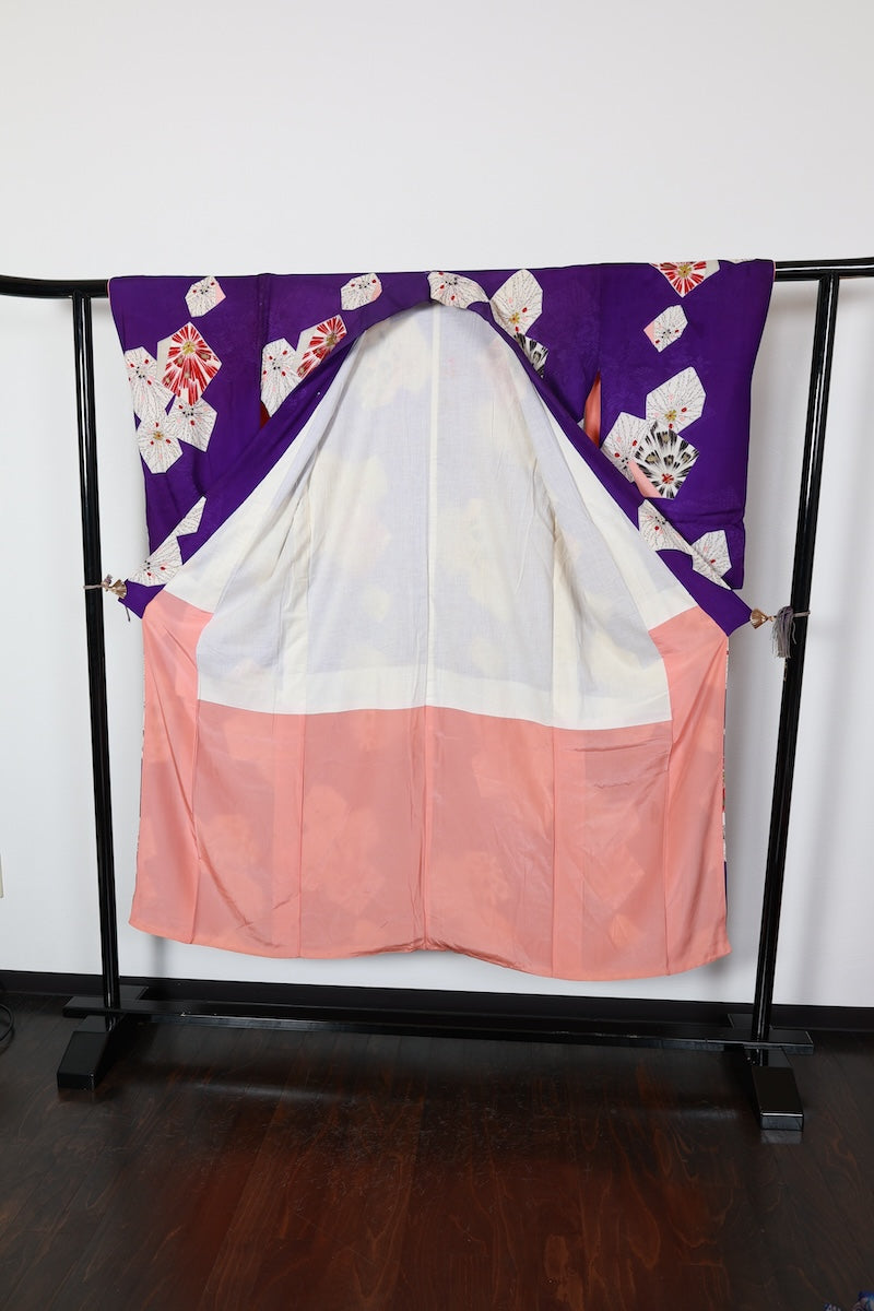 Antique Komon kimono bule-purple /R566