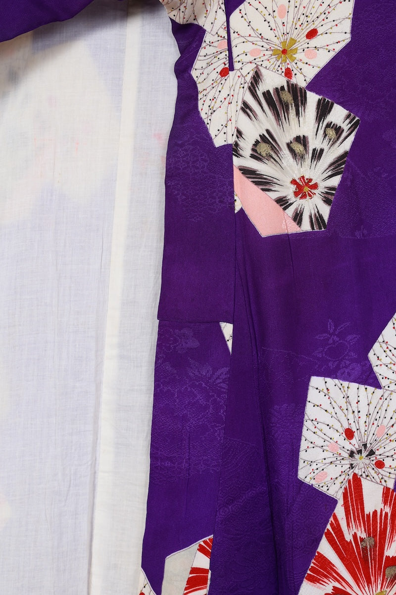 Antique Komon kimono bule-purple /R566