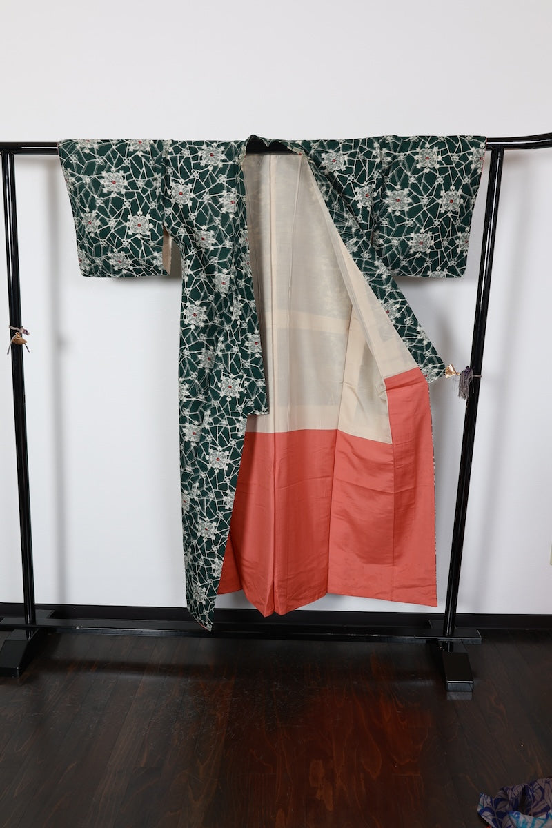 Antique Kimono　Tsumugi green /R540