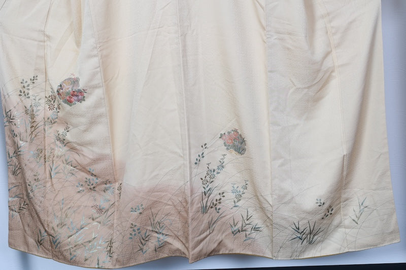 Houmongi kimono cream color gold silver pre-owned /R569