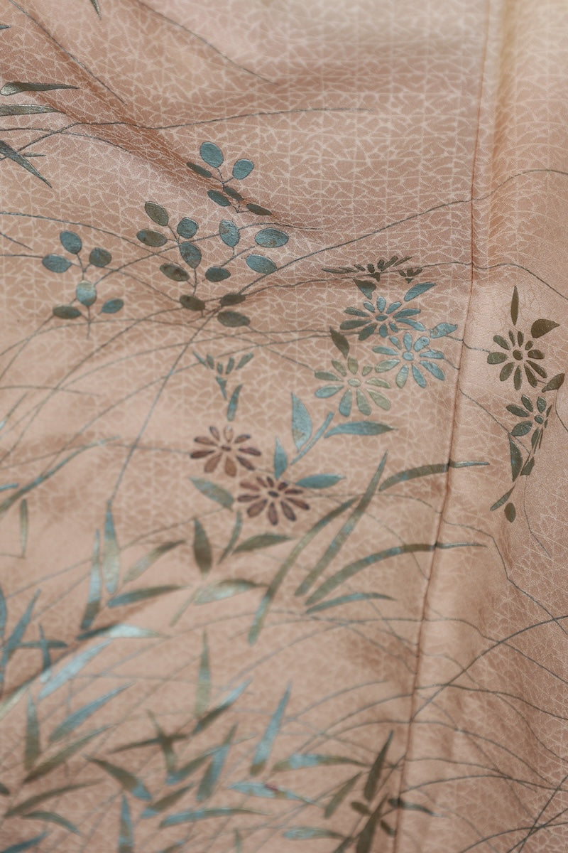 Houmongi kimono cream color gold silver pre-owned /R569