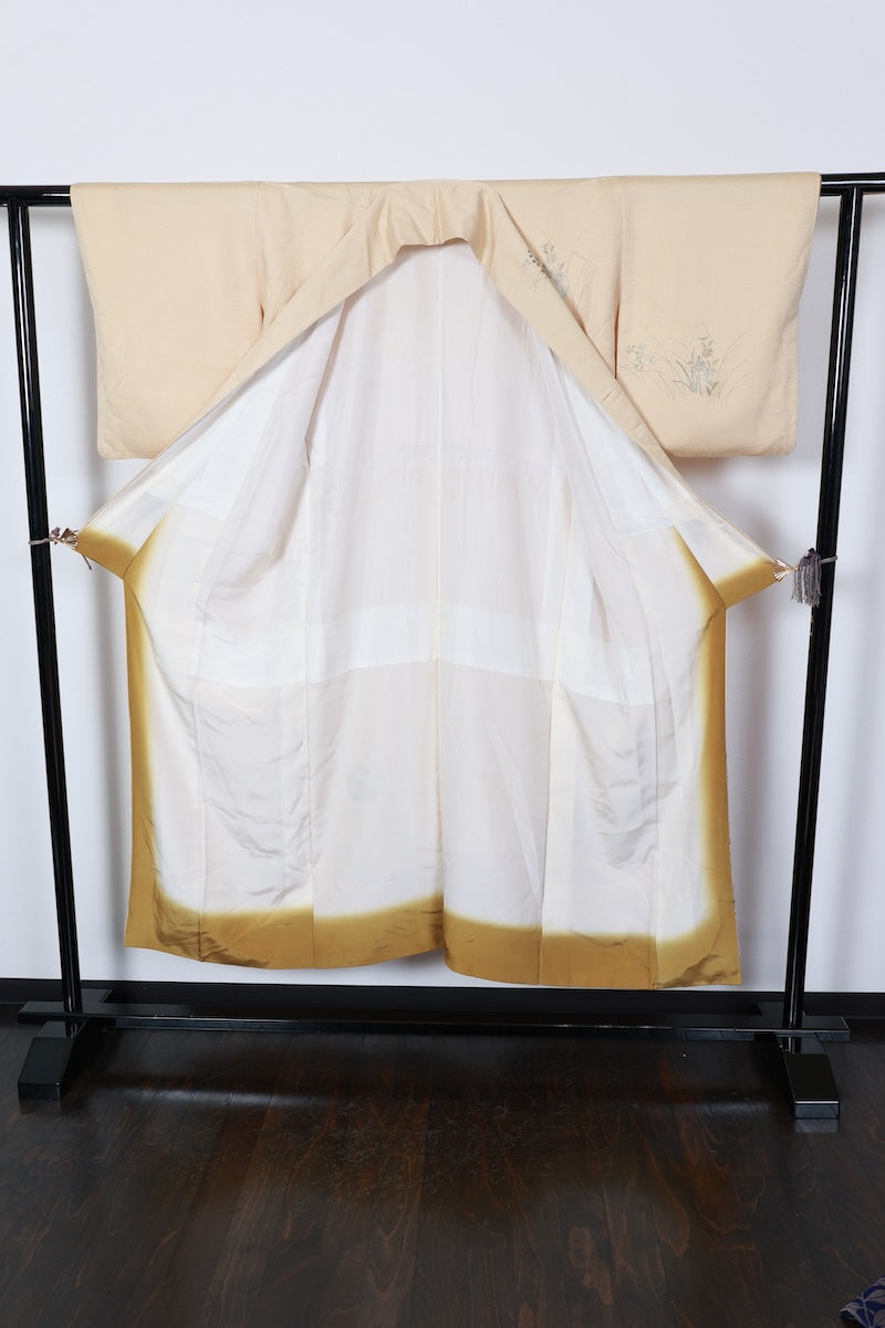 Houmongi kimono cream color gold silver pre-owned /R569