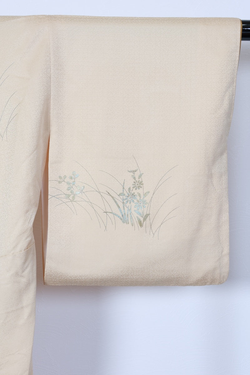 Houmongi kimono cream color gold silver pre-owned /R569