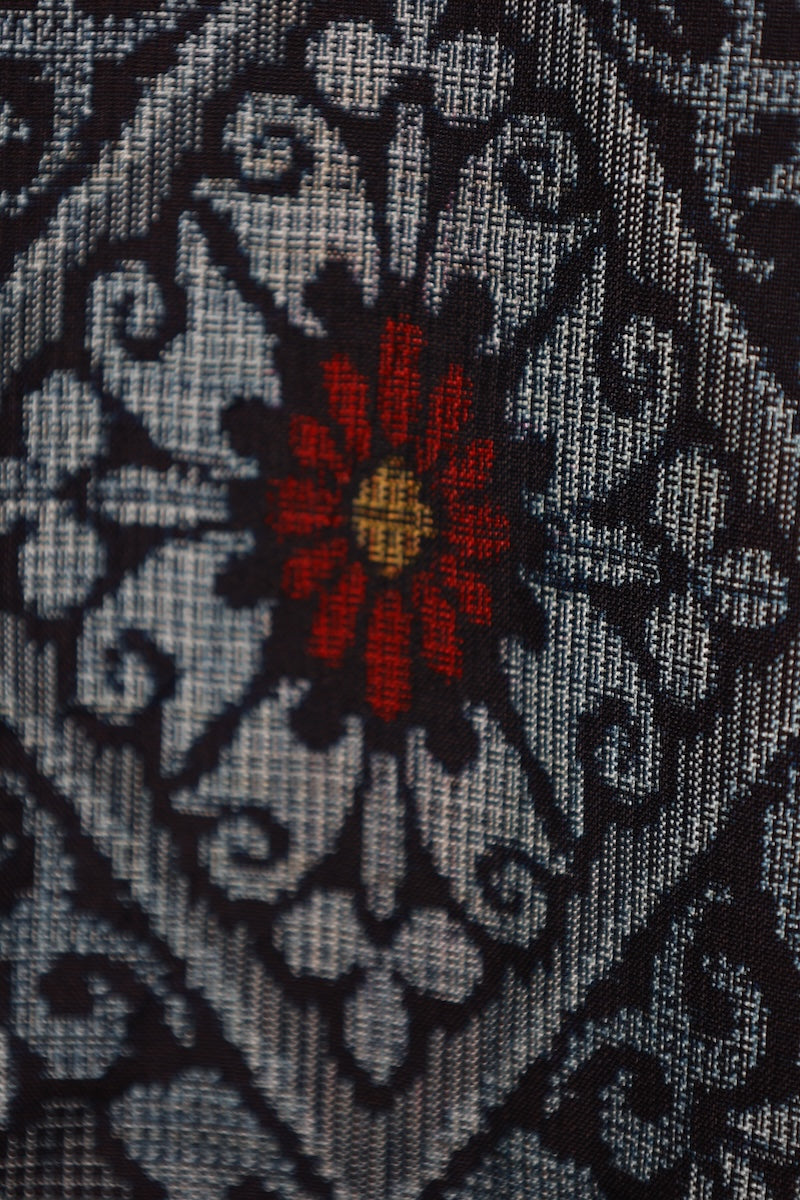 Tsumugi kimono indigo white pre-owned /R568