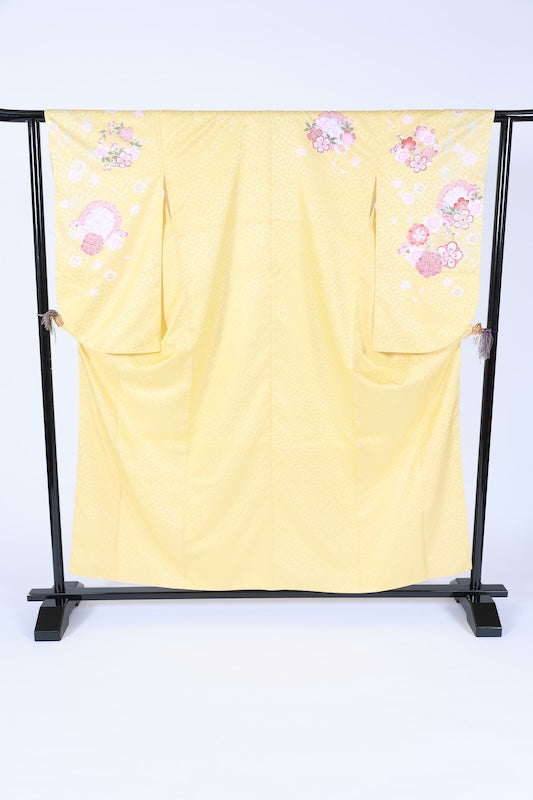 Japanese kimono used <Tsukesage> Msize  polyester /T680