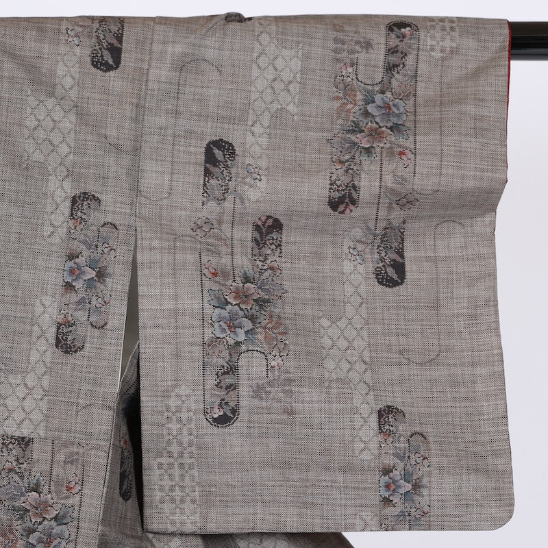 Japanese kimono used <Tsumugi> Msize  silk 100% /T688