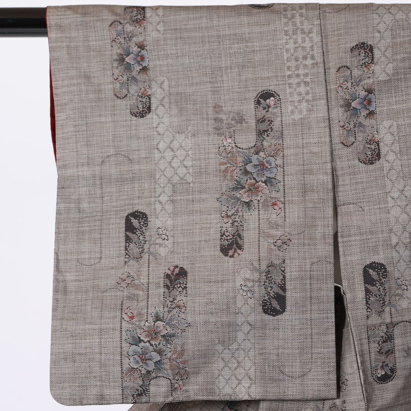 Japanese kimono used <Tsumugi> Msize  silk 100% /T688