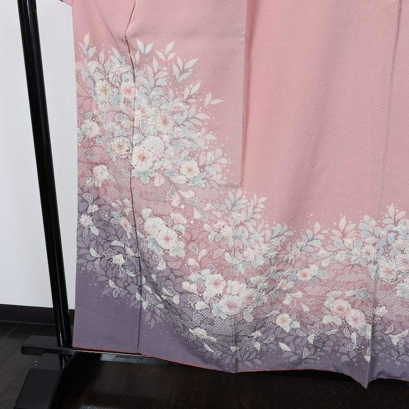 Japanease kimono（houmongi）L-Size 100%silk A8