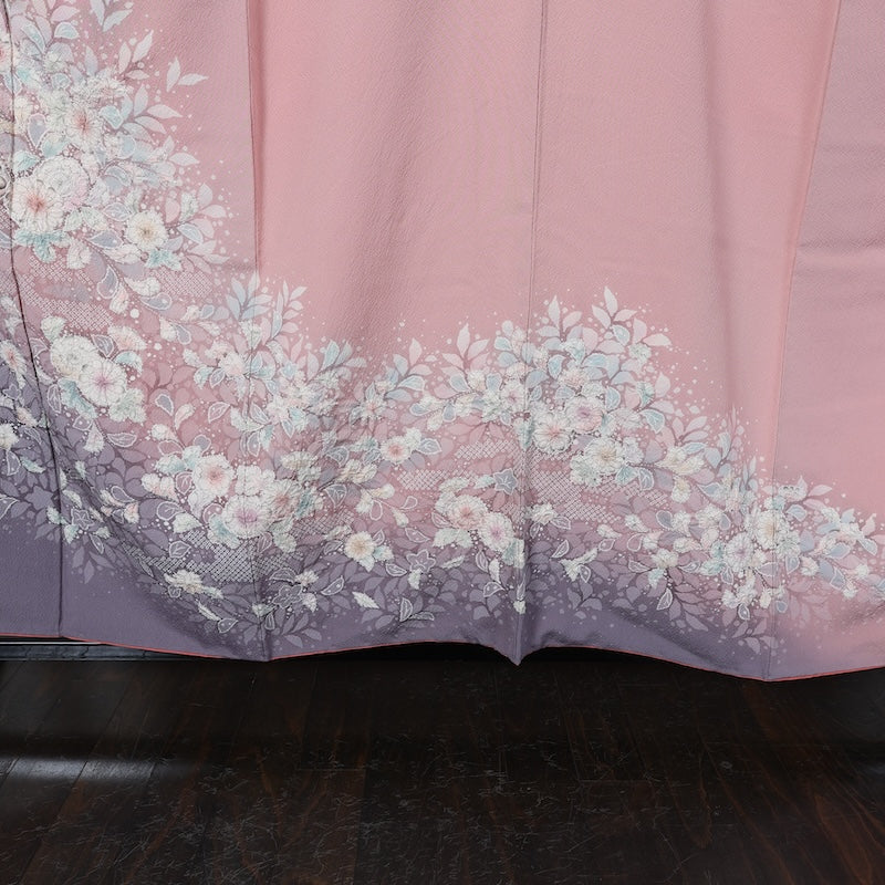 Japanease kimono（houmongi）L-Size 100%silk A8