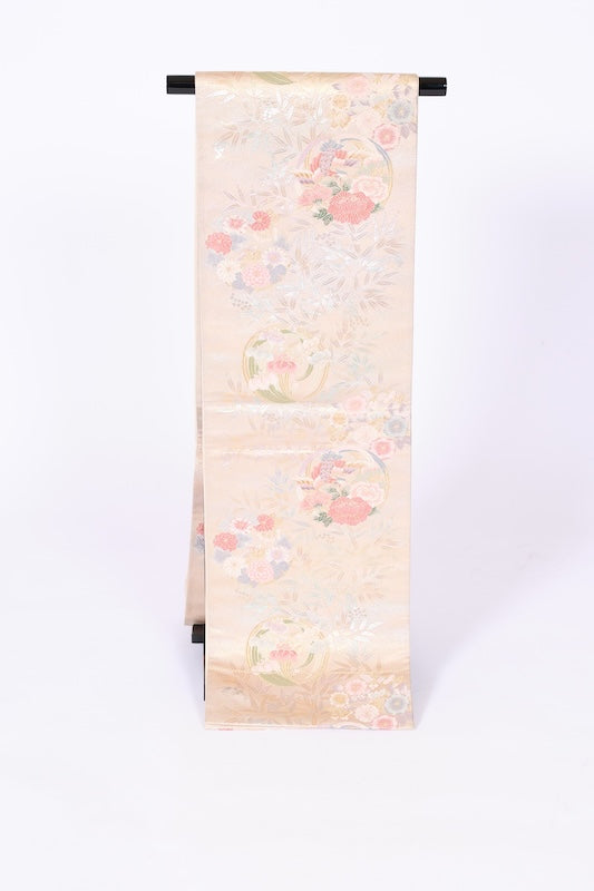 Japanese used sash belt (hukuro-obi) 100% silk  /B1124