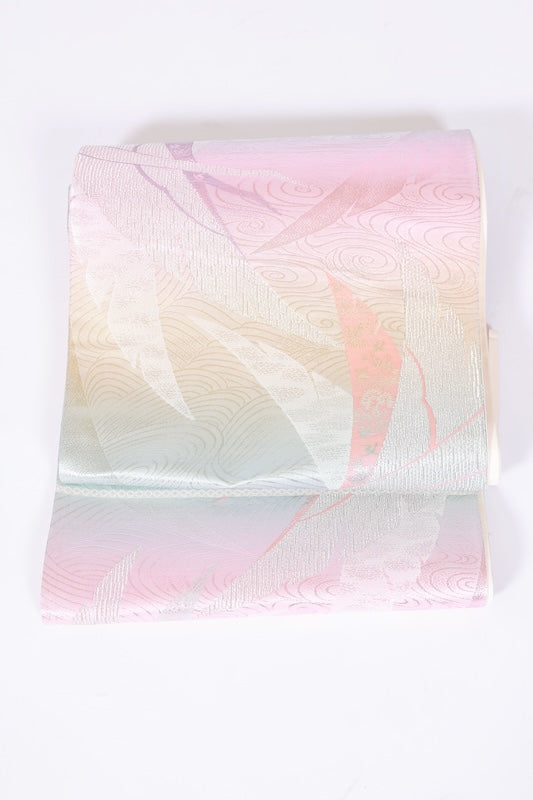 Japanese Unused New sash belt (hukuro-obi) 100% silk  /B1121