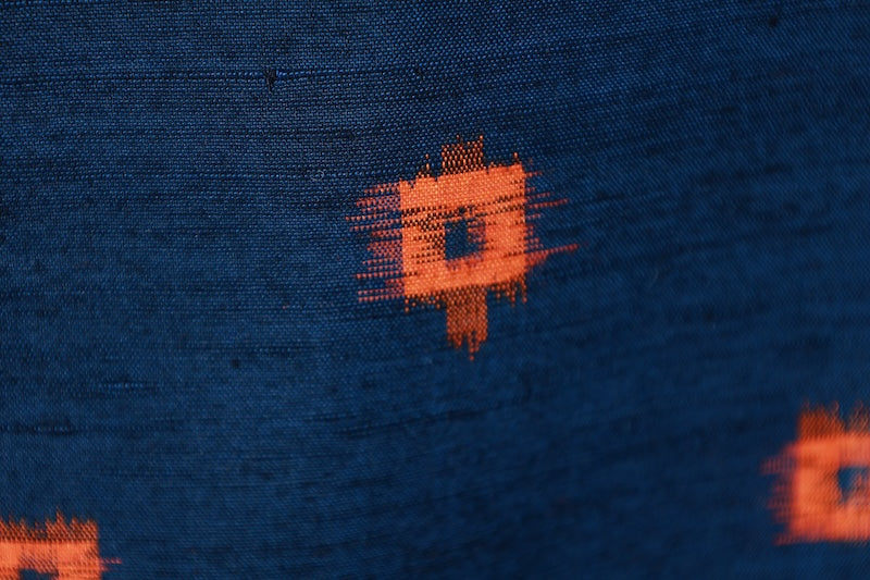 Japanese kimono used <Tsumugi> L-size  silk 100% /B1140