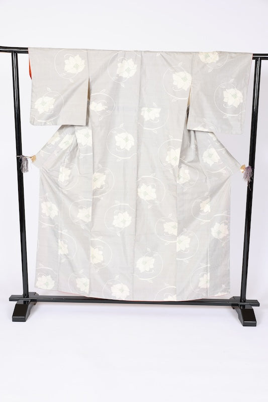 Japanese kimono used <Tsumugi> Msize  silk 100% /B1139