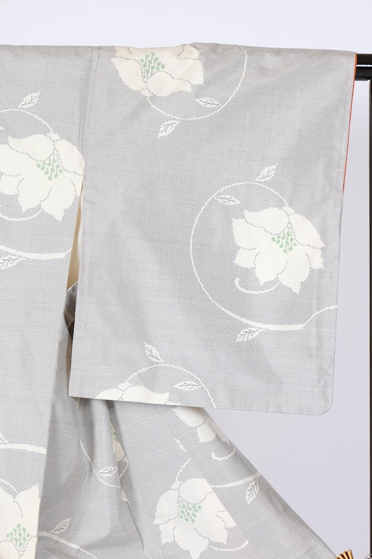 Japanese kimono used <Tsumugi> Msize  silk 100% /B1139