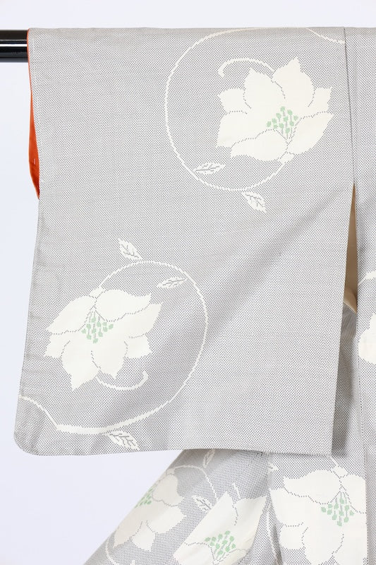 Japanese kimono used <Tsumugi> Msize  silk 100% /B1139