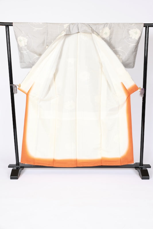 Japanese kimono used <Tsumugi> Msize  silk 100% /B1139