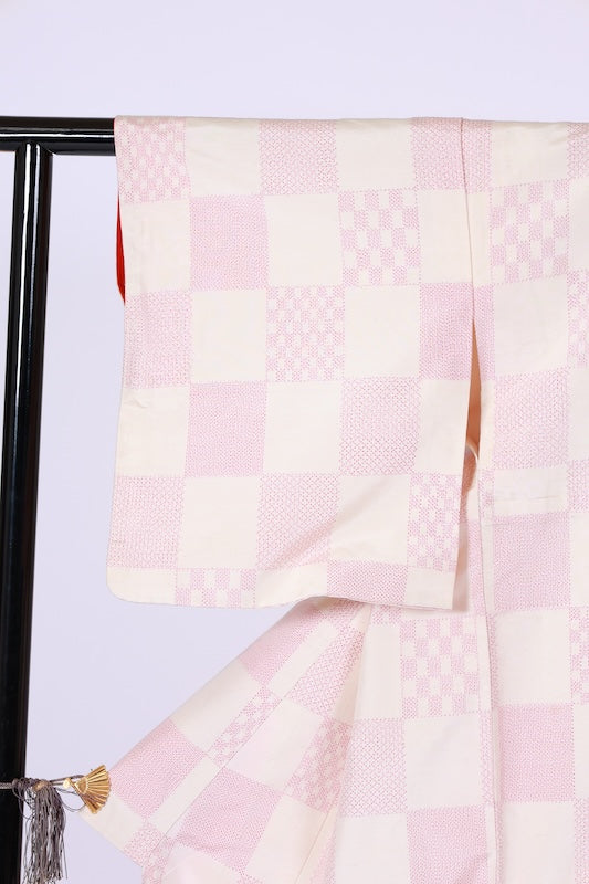 Japanese kimono Unused New <Tsumugi> M-size  silk 100% /B1138